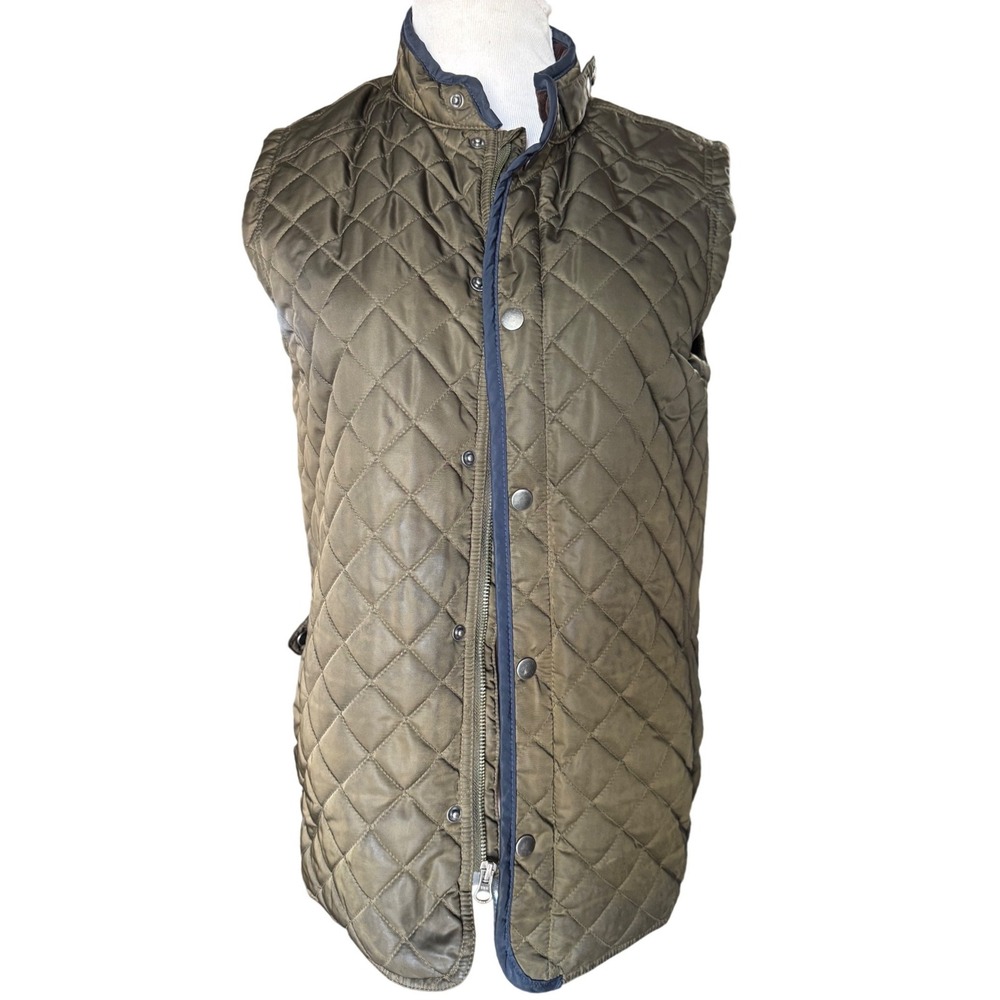 Class Club Men's Quilted Vest 18/20 Polyester Preppy Minimalist Olive Green